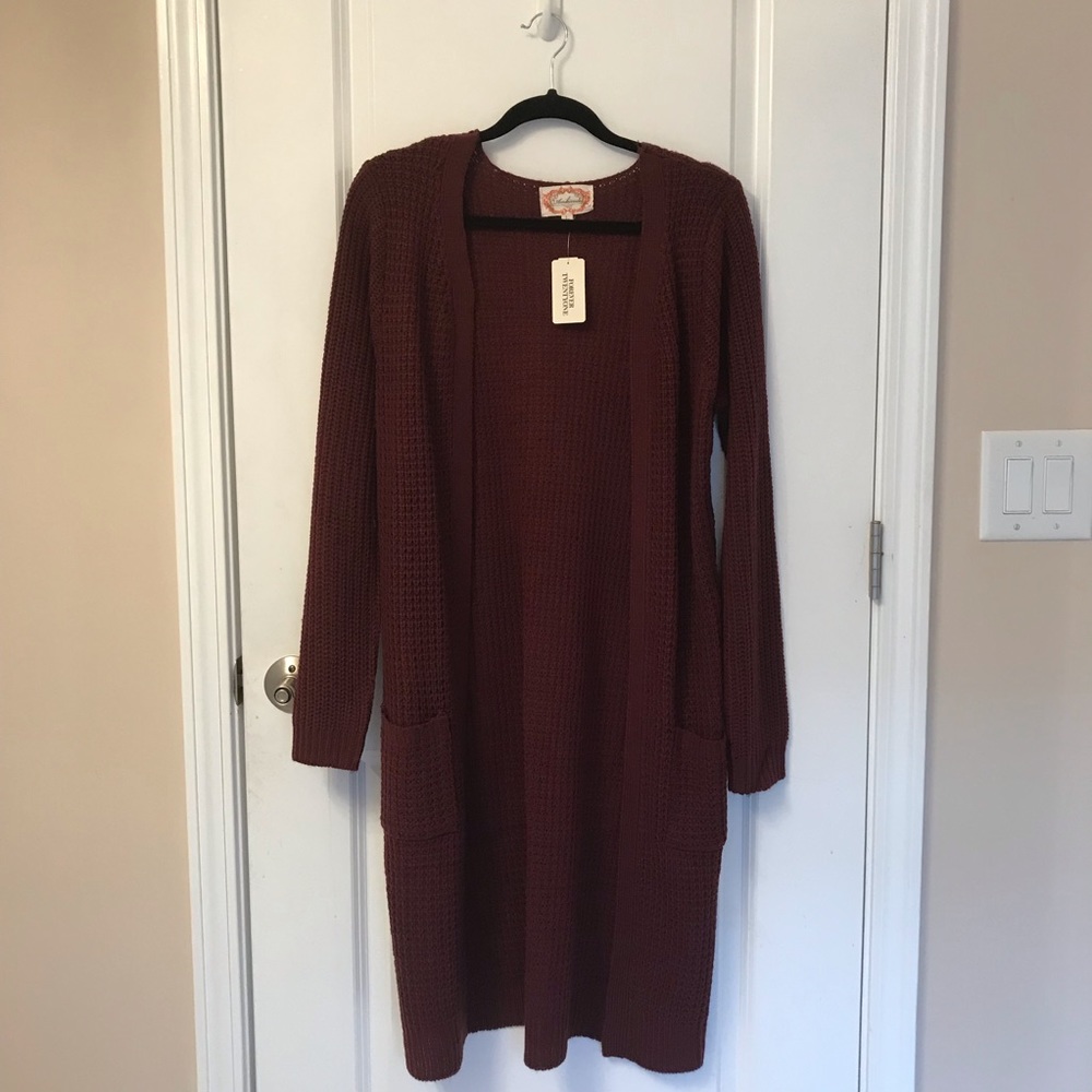 Burgundy long sweater